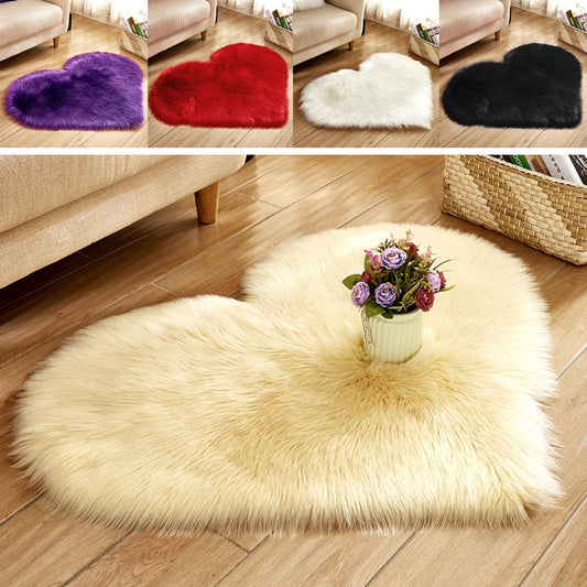 Nordic Style Heart Shaped Fluffy Area Rug