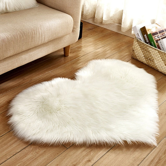 Nordic Style Heart Shaped Fluffy Area Rug