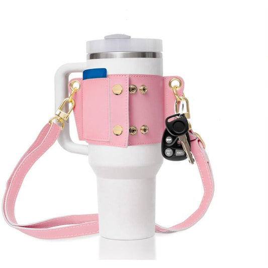 Shoulder-Strap Tumbler Holder and Cup Cover Accessory Set